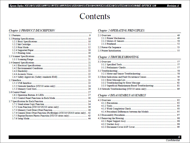 Epson NX510_SX410_TX210 Service Manual-2